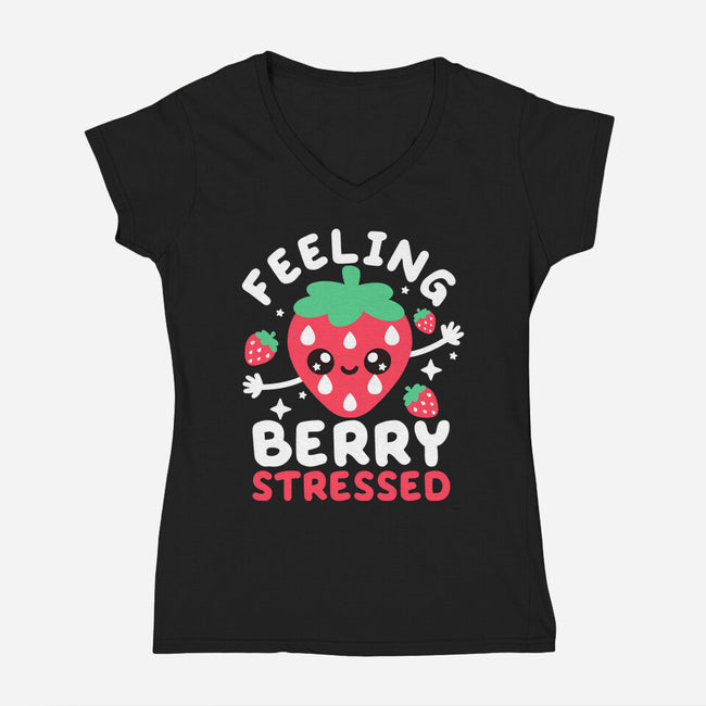 Feeling Berry Stressed-Womens-V-Neck-Tee-NemiMakeit