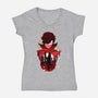 Joker Sunset-Womens-V-Neck-Tee-dandingeroz