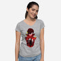 Joker Sunset-Womens-V-Neck-Tee-dandingeroz