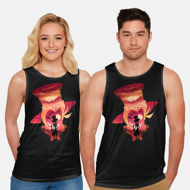 Lucifer Sunset-Unisex-Basic-Tank-dandingeroz