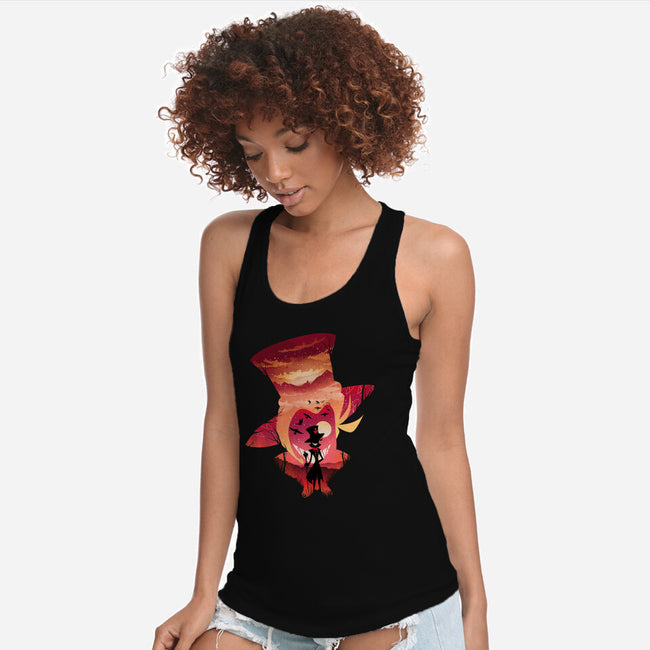 Lucifer Sunset-Womens-Racerback-Tank-dandingeroz