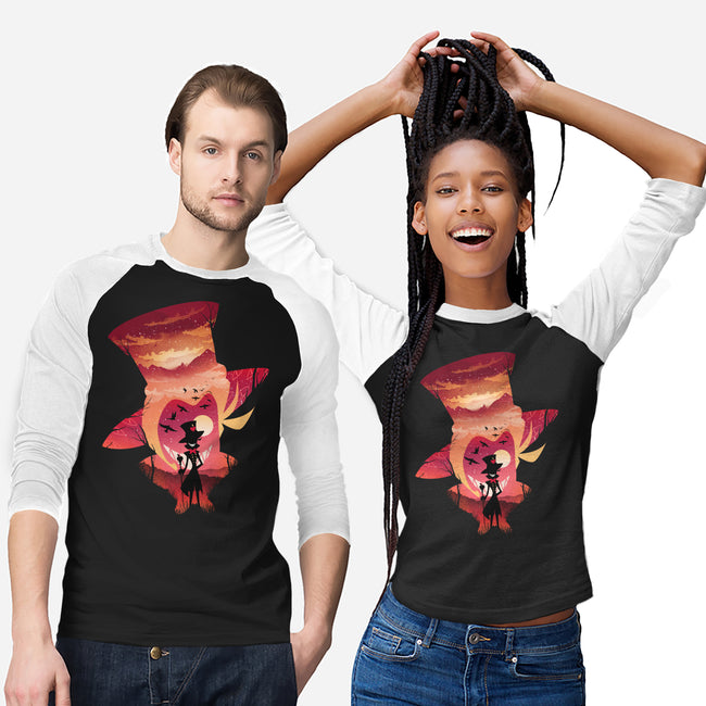 Lucifer Sunset-Unisex-Baseball-Tee-dandingeroz