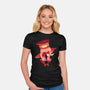 Lucifer Sunset-Womens-Fitted-Tee-dandingeroz