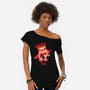 Lucifer Sunset-Womens-Off Shoulder-Tee-dandingeroz