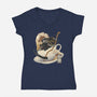 Death Coffee-Womens-V-Neck-Tee-glitchygorilla