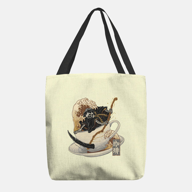 Death Coffee-None-Basic Tote-Bag-glitchygorilla