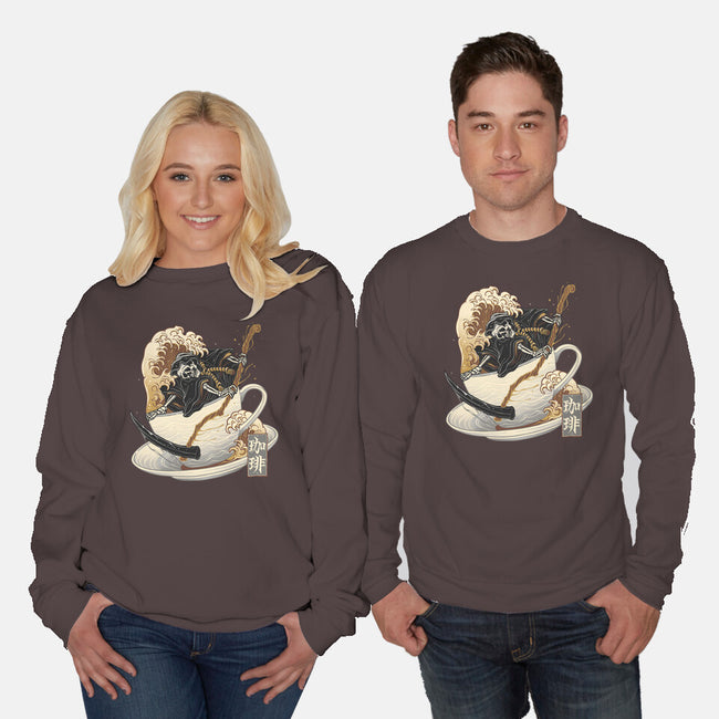 Death Coffee-Unisex-Crew Neck-Sweatshirt-glitchygorilla