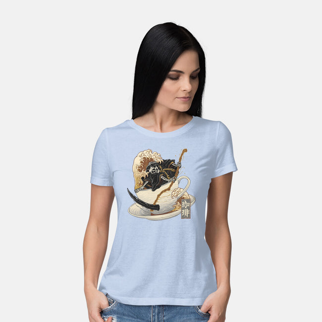 Death Coffee-Womens-Basic-Tee-glitchygorilla