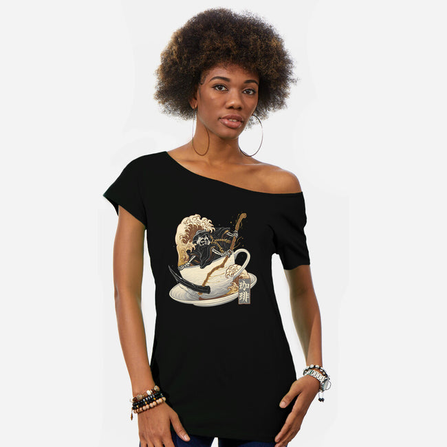 Death Coffee-Womens-Off Shoulder-Tee-glitchygorilla