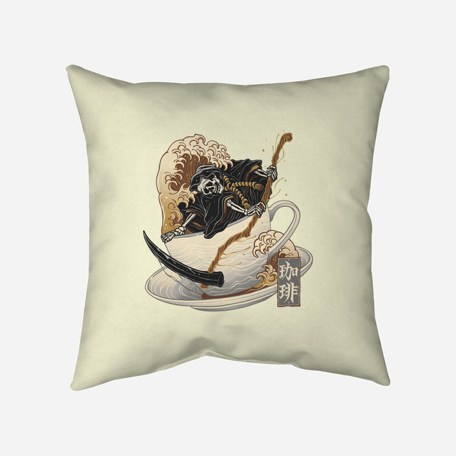 Death Coffee-None-Removable Cover w Insert-Throw Pillow-glitchygorilla