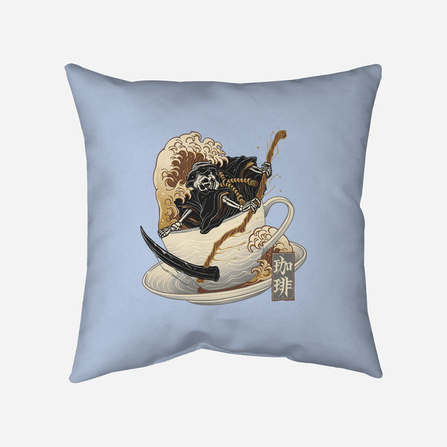 Death Coffee-None-Removable Cover-Throw Pillow-glitchygorilla