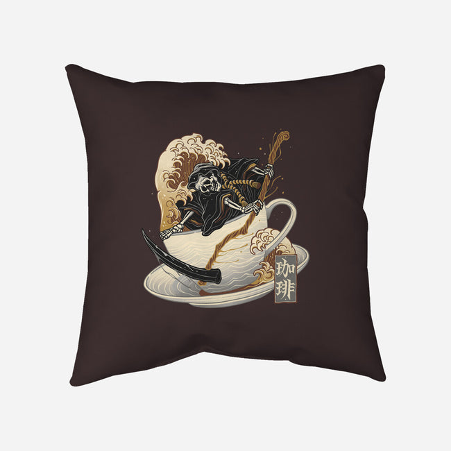 Death Coffee-None-Removable Cover-Throw Pillow-glitchygorilla