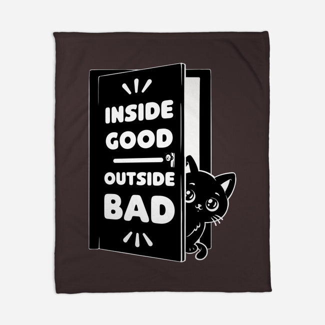 Outside Is Bad-None-Fleece-Blanket-Studio Mootant