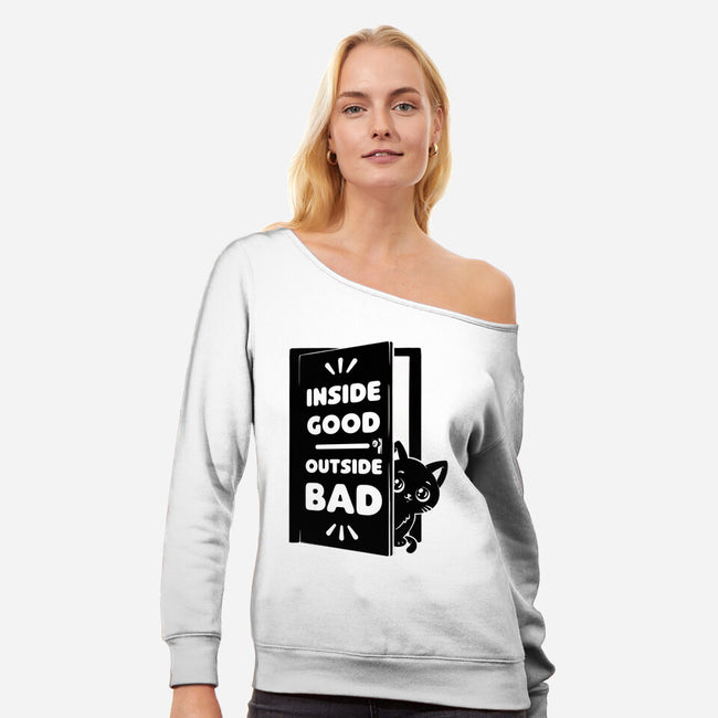 Outside Is Bad-Womens-Off Shoulder-Sweatshirt-Studio Mootant