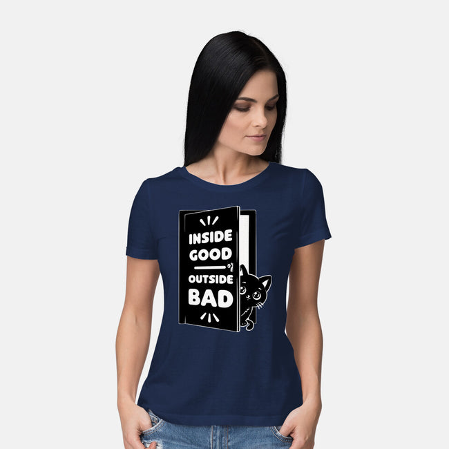 Outside Is Bad-Womens-Basic-Tee-Studio Mootant