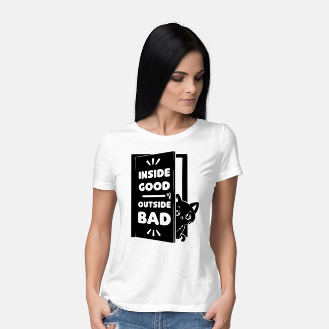 Outside Is Bad-Womens-Basic-Tee-Studio Mootant