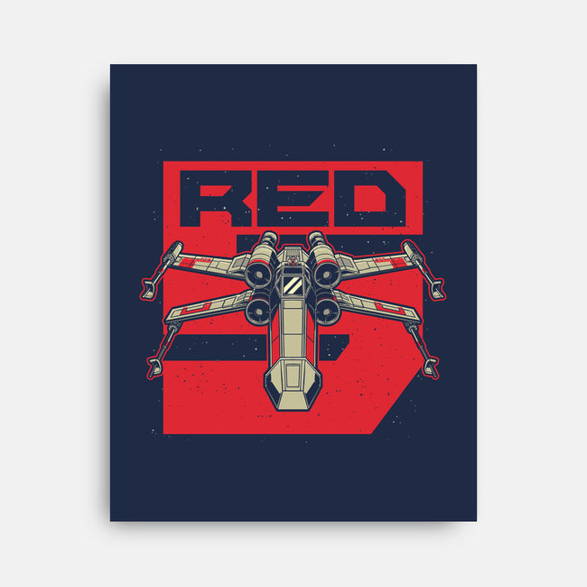 Red Spaceship Revolution-None-Stretched-Canvas-Studio Mootant