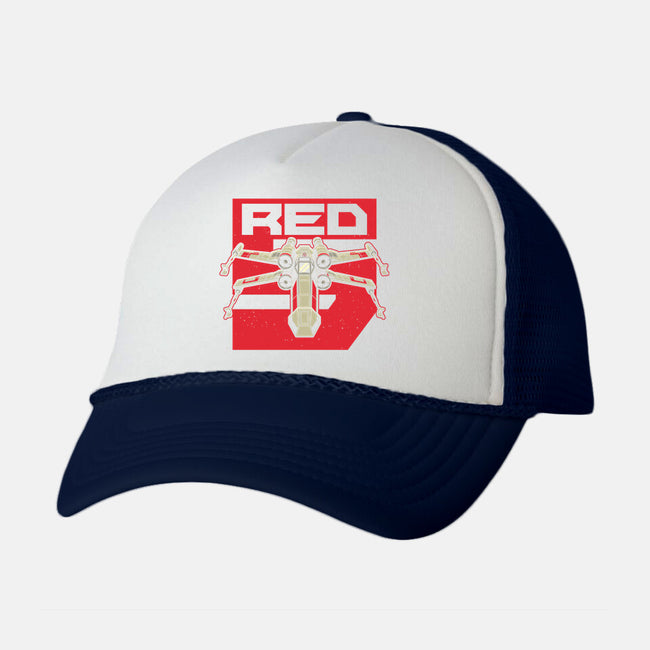 Red Spaceship Revolution-Unisex-Trucker-Hat-Studio Mootant