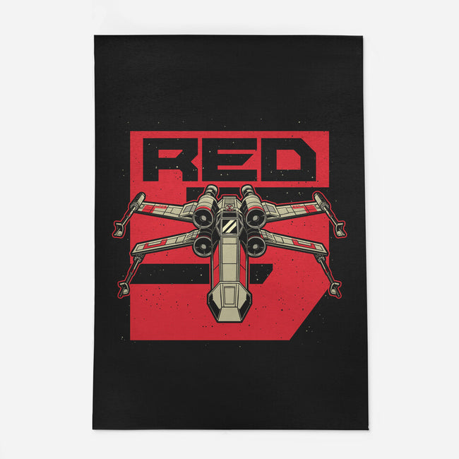 Red Spaceship Revolution-None-Outdoor-Rug-Studio Mootant