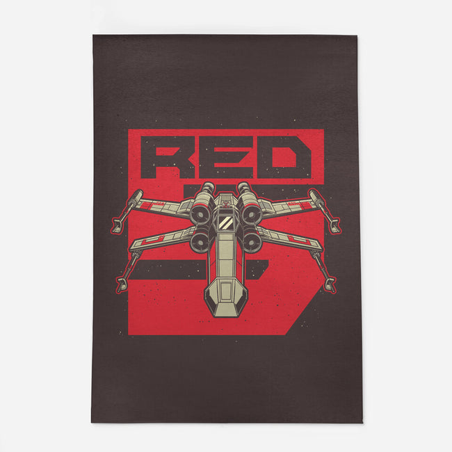 Red Spaceship Revolution-None-Outdoor-Rug-Studio Mootant