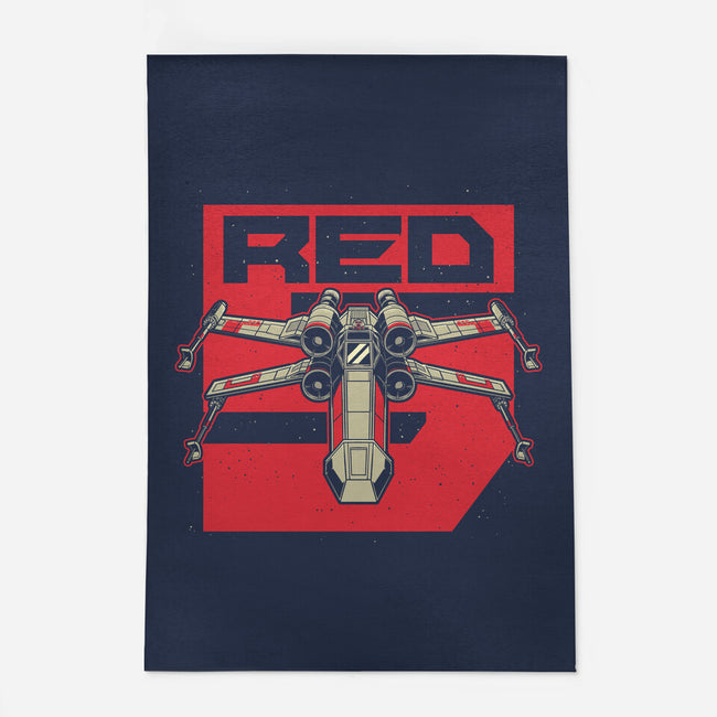 Red Spaceship Revolution-None-Outdoor-Rug-Studio Mootant