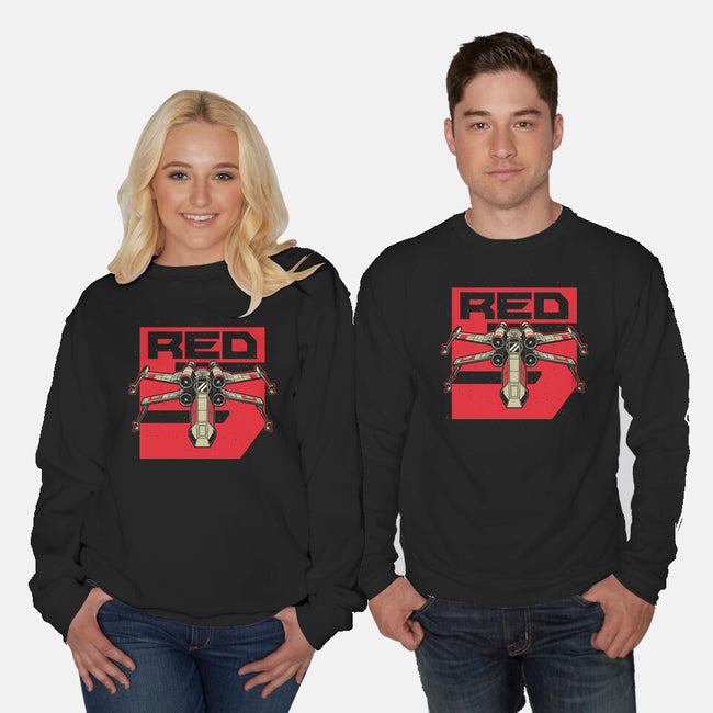 Red Spaceship Revolution-Unisex-Crew Neck-Sweatshirt-Studio Mootant