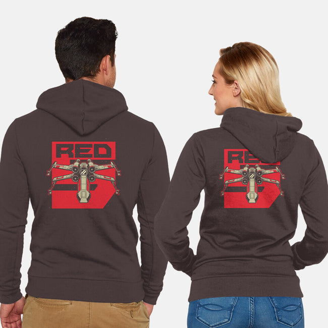 Red Spaceship Revolution-Unisex-Zip-Up-Sweatshirt-Studio Mootant