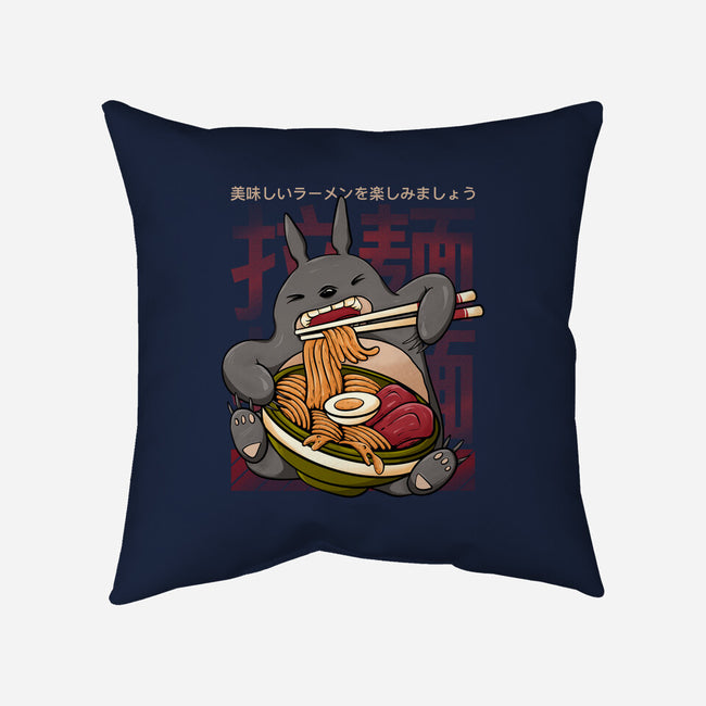 Totoro Ramen-None-Removable Cover-Throw Pillow-Ryuga