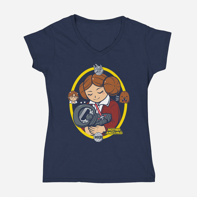 Mother And Child-Womens-V-Neck-Tee-krisren28