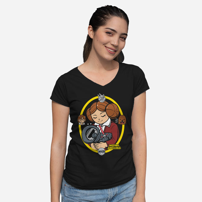 Mother And Child-Womens-V-Neck-Tee-krisren28