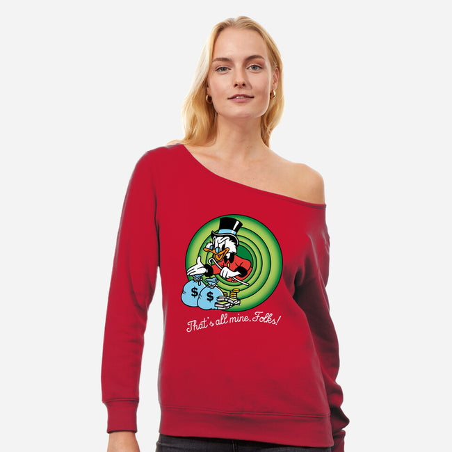 A Bit Greedy-Womens-Off Shoulder-Sweatshirt-imisko