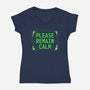 Please Remain Calm-Womens-V-Neck-Tee-rocketman_art