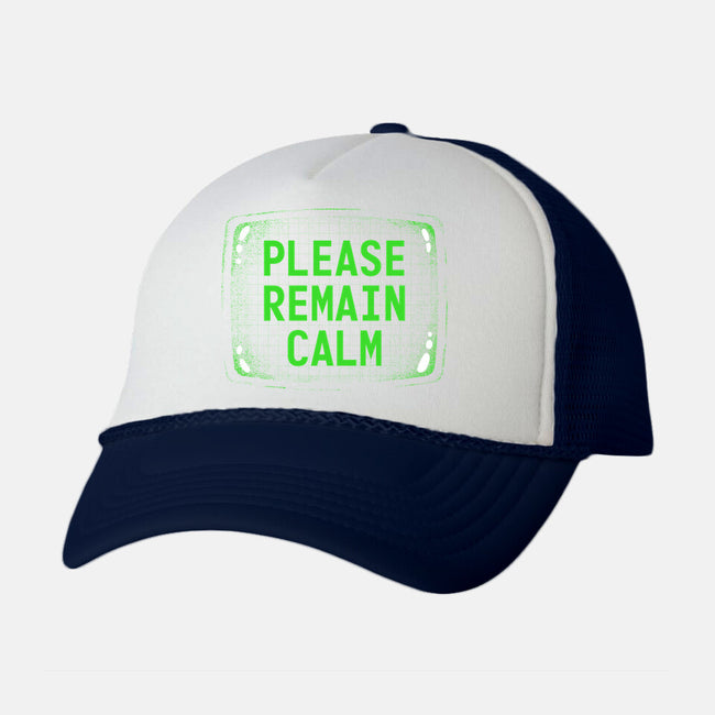 Please Remain Calm-Unisex-Trucker-Hat-rocketman_art