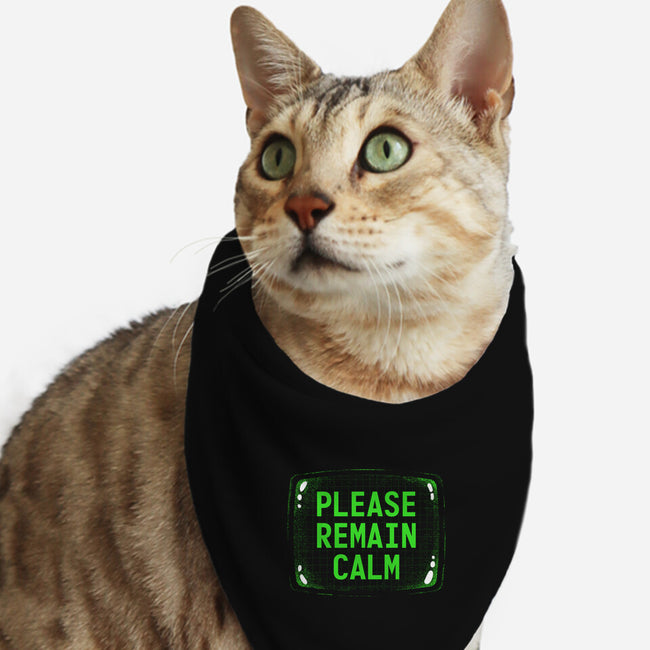 Please Remain Calm-Cat-Bandana-Pet Collar-rocketman_art