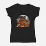 Kong Punch-Womens-V-Neck-Tee-joerawks