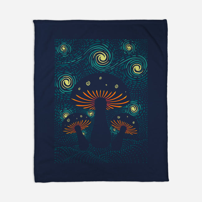 Starry Mushrooms-None-Fleece-Blanket-erion_designs