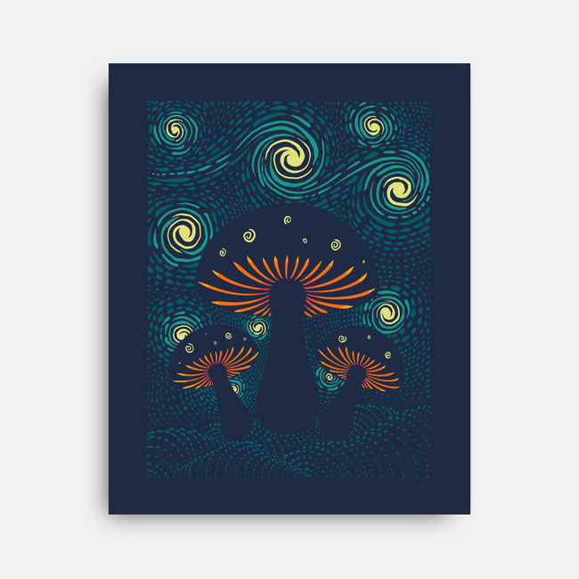 Starry Mushrooms-None-Stretched-Canvas-erion_designs