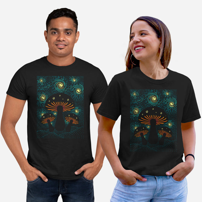 Starry Mushrooms-Unisex-Basic-Tee-erion_designs