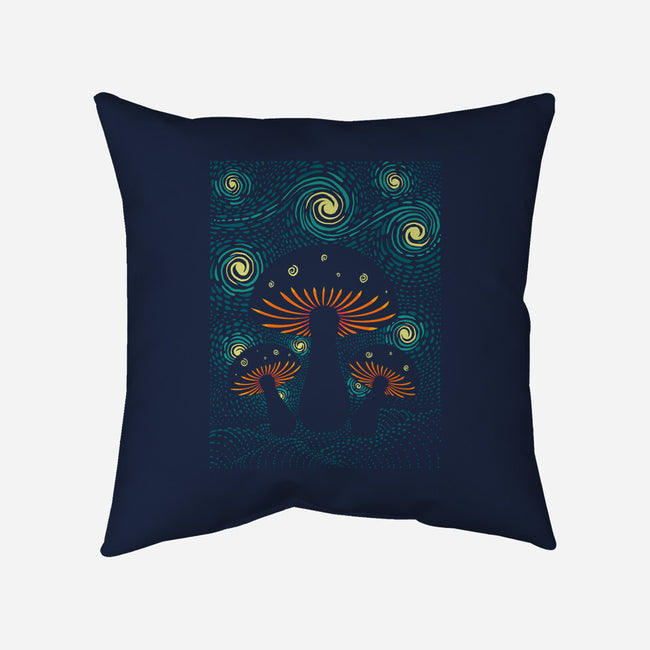 Starry Mushrooms-None-Removable Cover-Throw Pillow-erion_designs