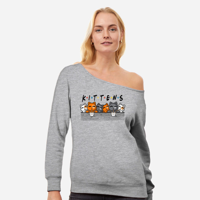 Kittens-Womens-Off Shoulder-Sweatshirt-erion_designs