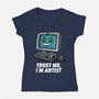 AI Artist-Womens-V-Neck-Tee-zascanauta