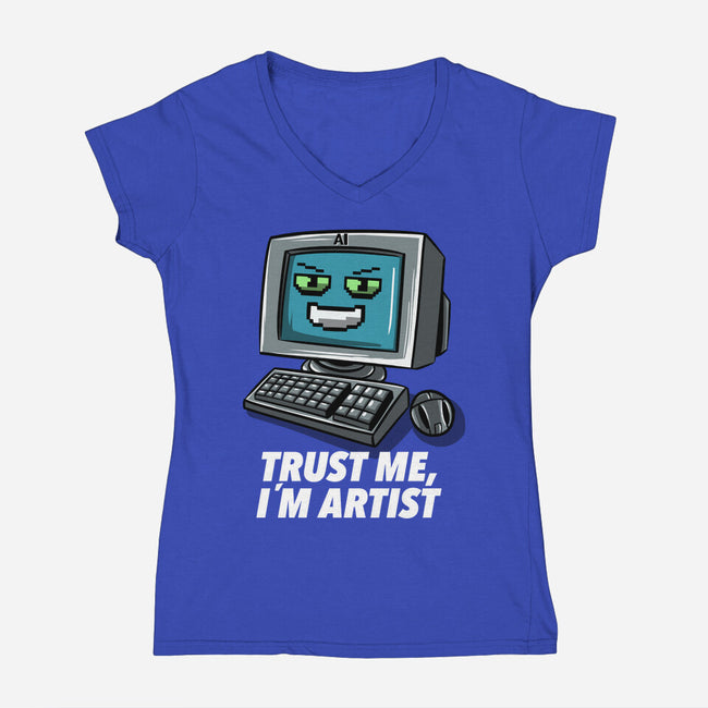 AI Artist-Womens-V-Neck-Tee-zascanauta