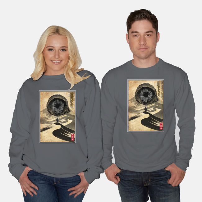 Dune Woodblock-Unisex-Crew Neck-Sweatshirt-DrMonekers