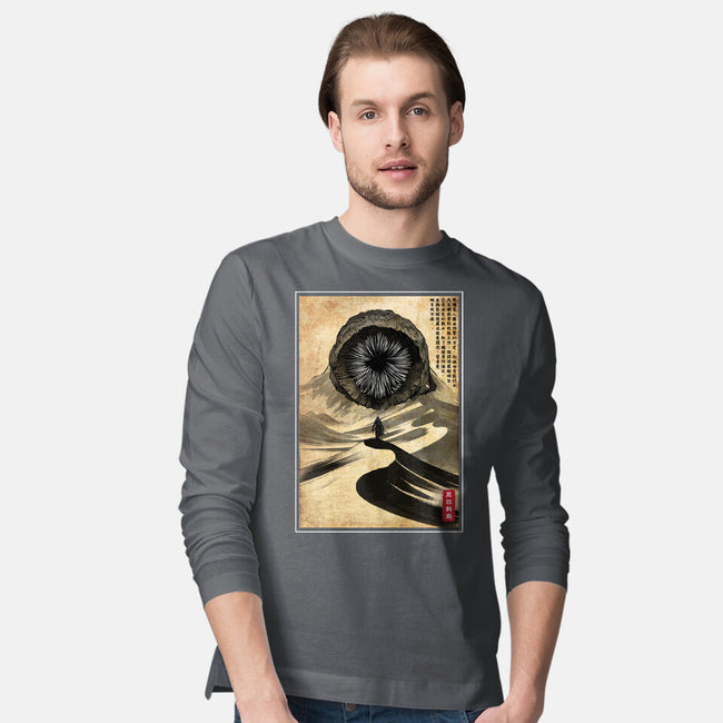 Dune Woodblock-Mens-Long Sleeved-Tee-DrMonekers