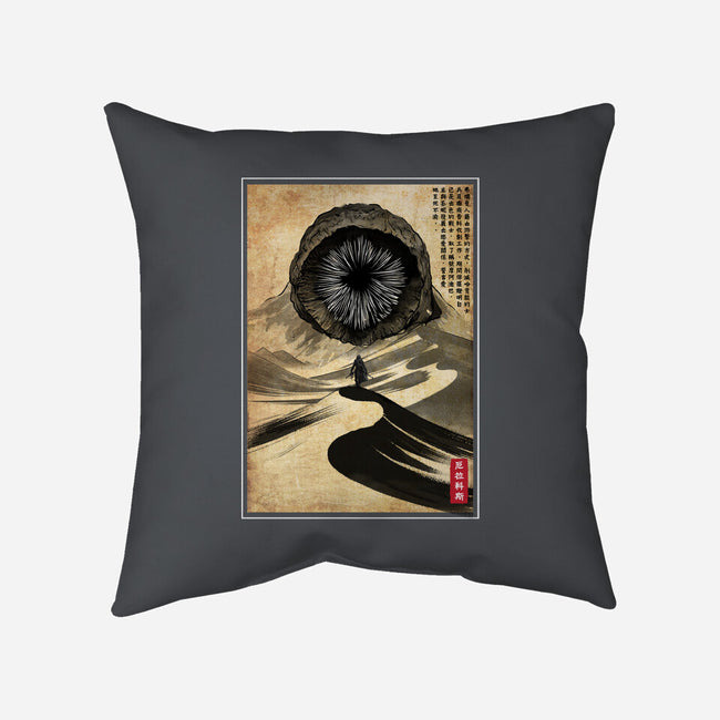 Dune Woodblock-None-Non-Removable Cover w Insert-Throw Pillow-DrMonekers