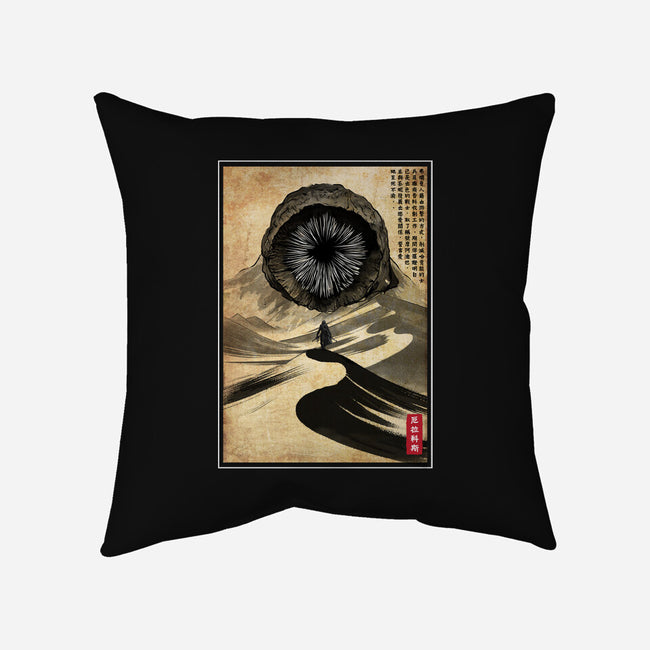 Dune Woodblock-None-Removable Cover-Throw Pillow-DrMonekers