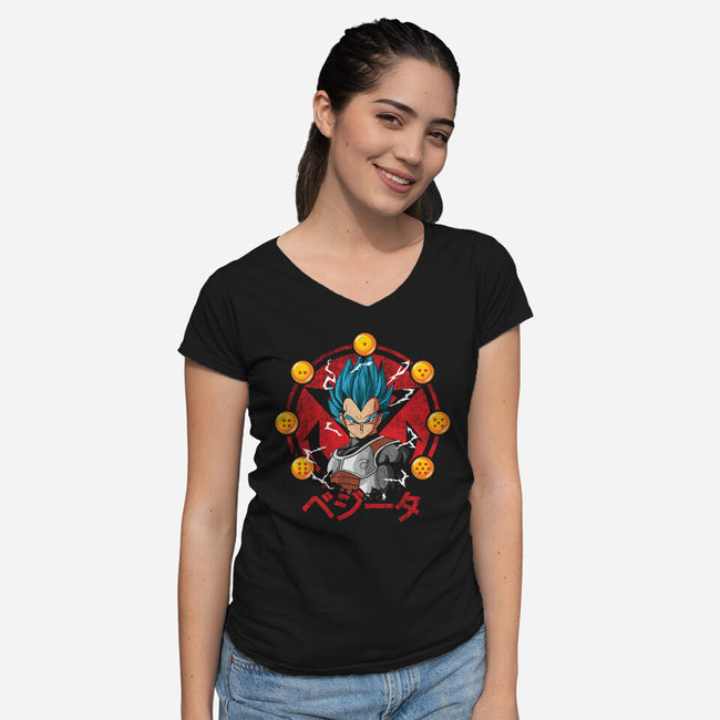 Prince Of Saiyans-Womens-V-Neck-Tee-turborat14