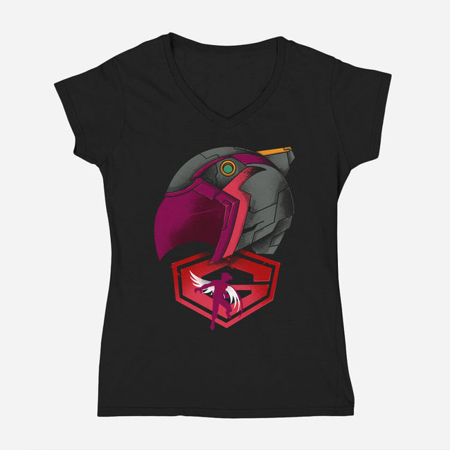 Jo The Condor-Womens-V-Neck-Tee-RamenBoy