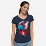 Ken The Eagle-Womens-V-Neck-Tee-RamenBoy