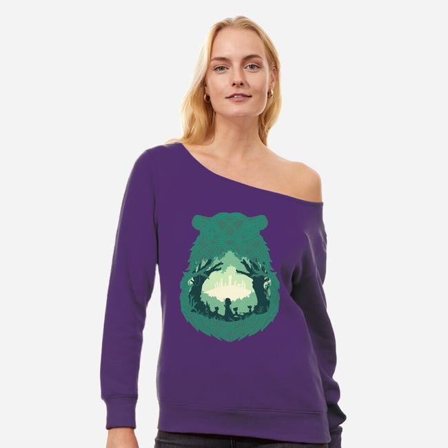 Merida’s Fate-Womens-Off Shoulder-Sweatshirt-RamenBoy